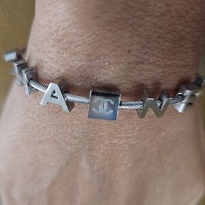 CHANEL Metallic Letter Bracelet